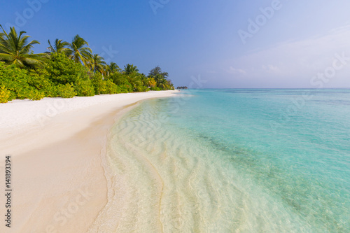 Beautiful perfect tropical beach scenery backgrounds blue sea lagoon sky clouds background concept website design luxury travel summer holiday sun zen inspirational