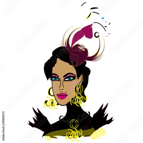 Girl in fancy hat