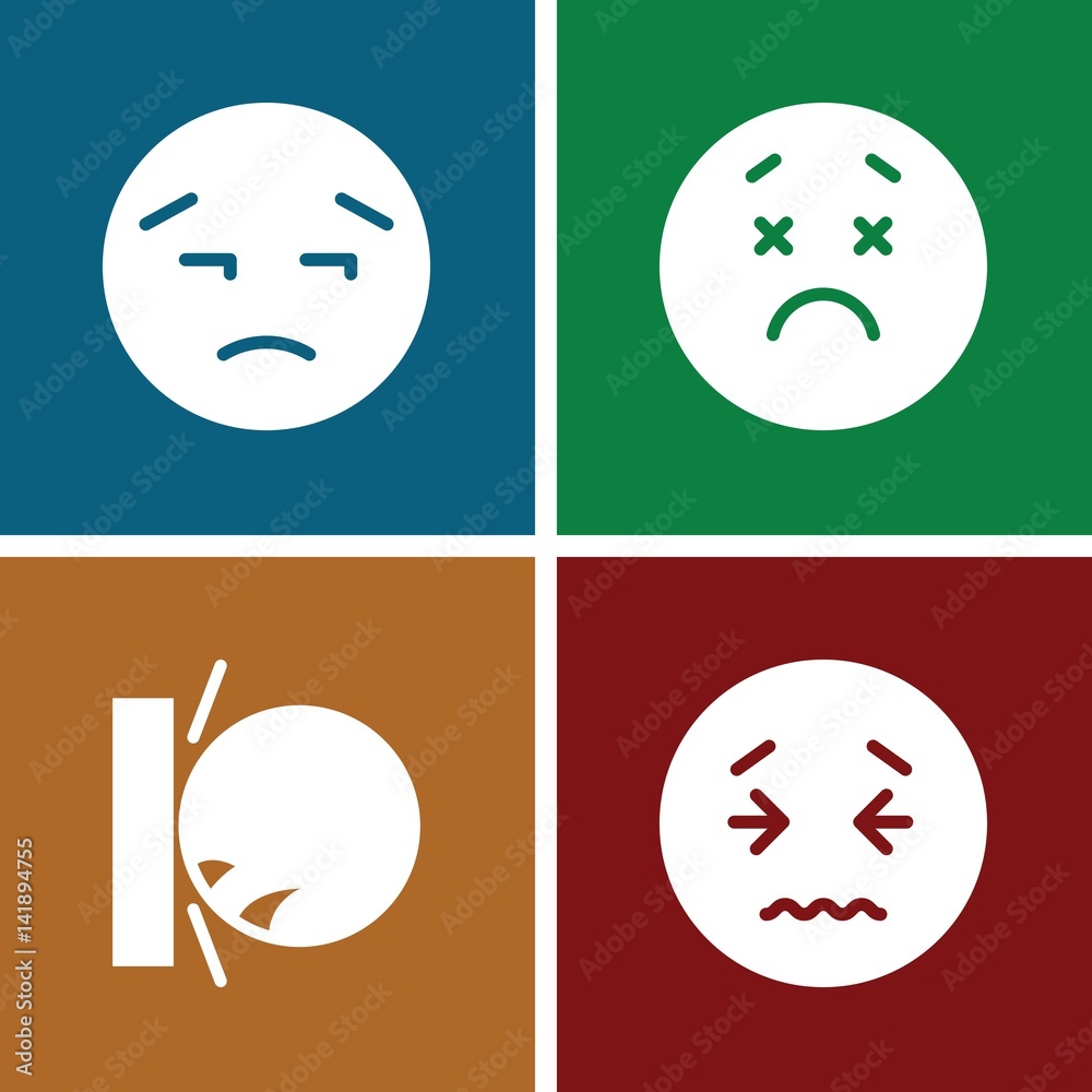 Fototapeta premium Set of 4 upset filled icons