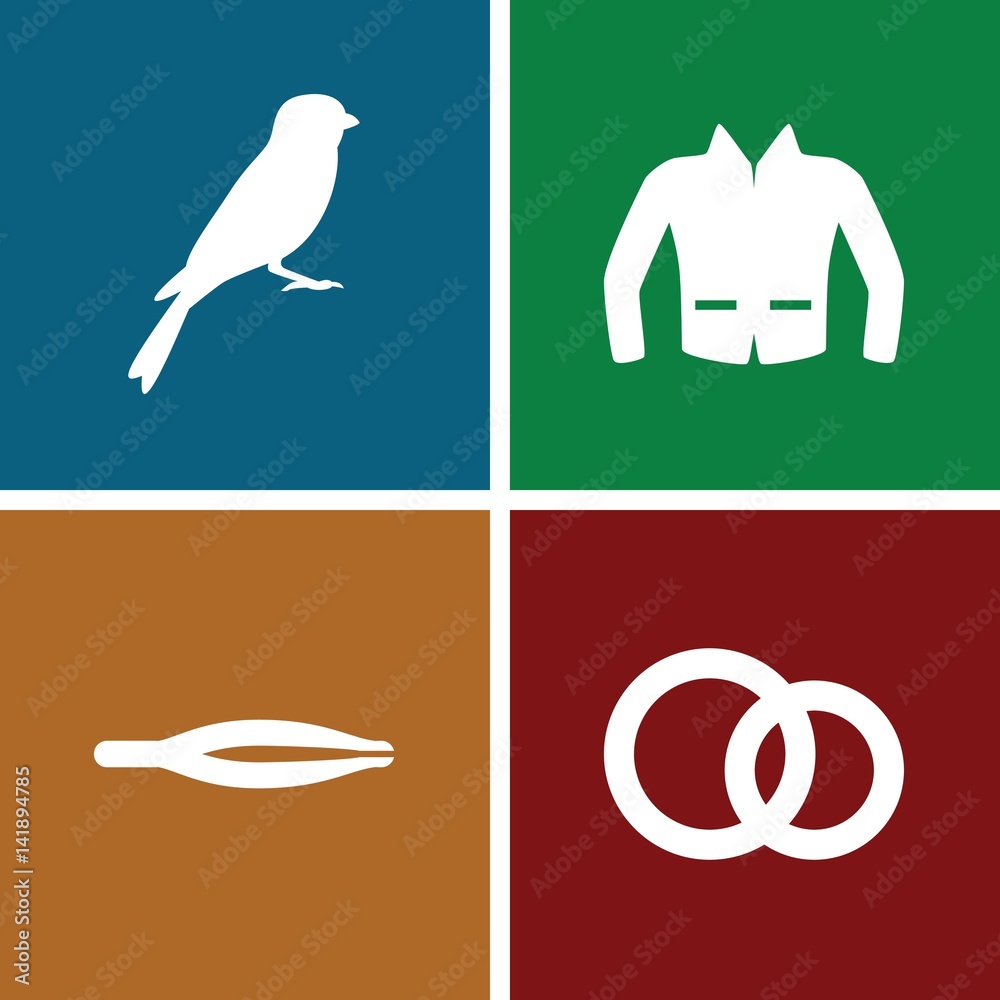 Naklejka premium Set of 4 outline filled icons