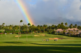 golfing under a rainbow