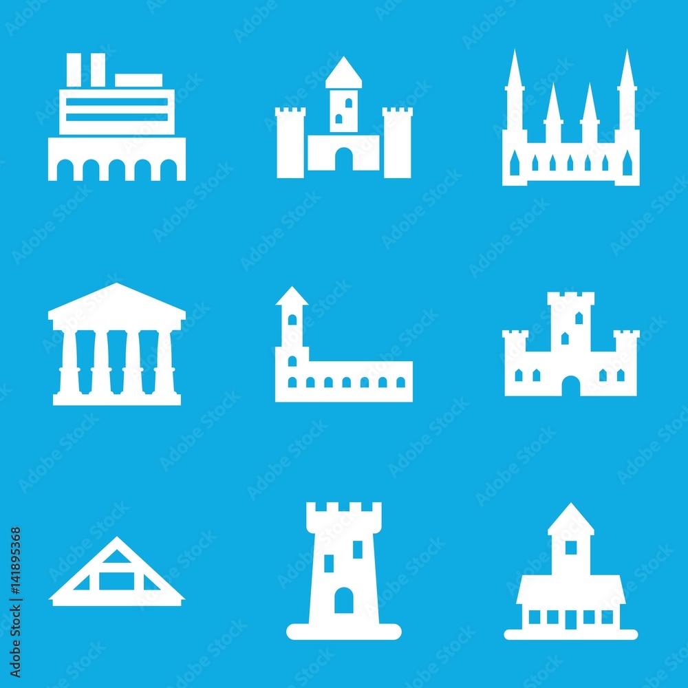Set of 9 museum filled icons