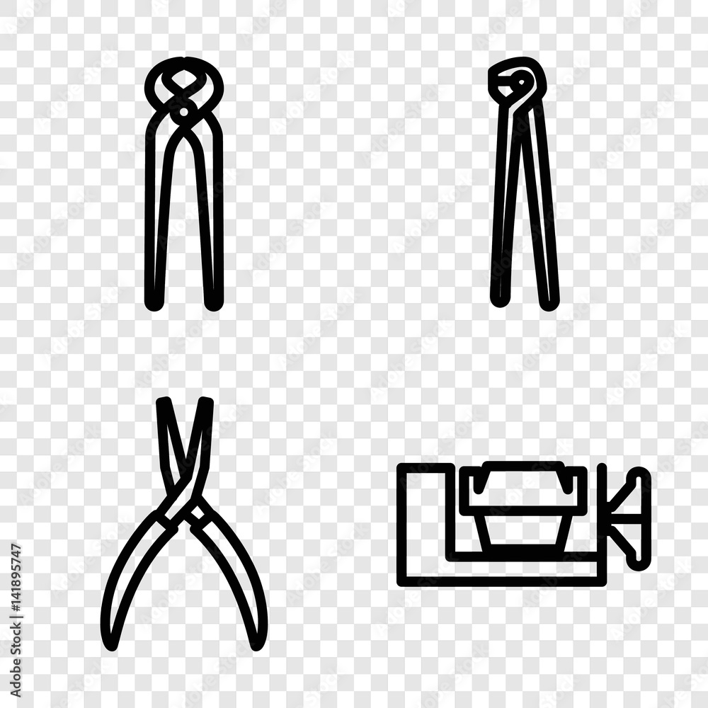 Set of 4 grip outline icons Set of 4 grip outline icons