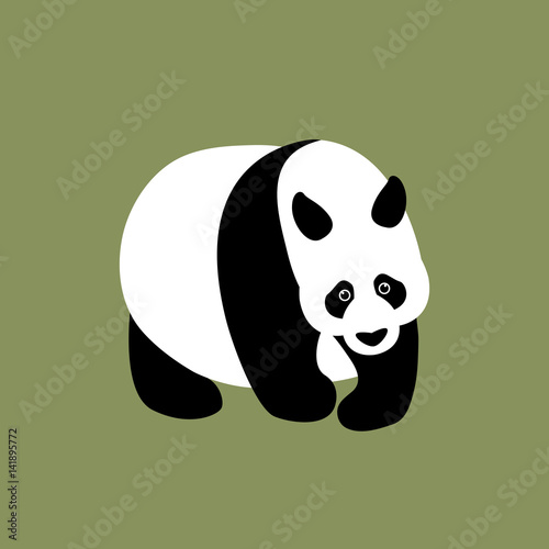 Fototapeta Naklejka Na Ścianę i Meble -  Panda vector illustration style Flat