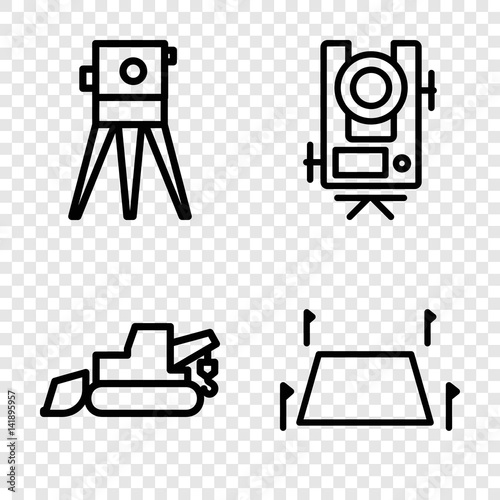 Set of 4 land outline icons