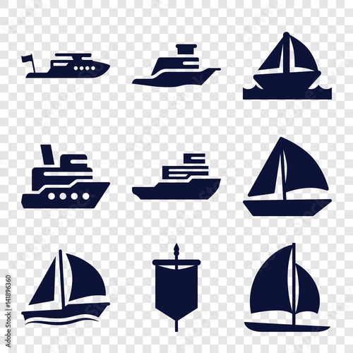 Set of 9 sail filled icons