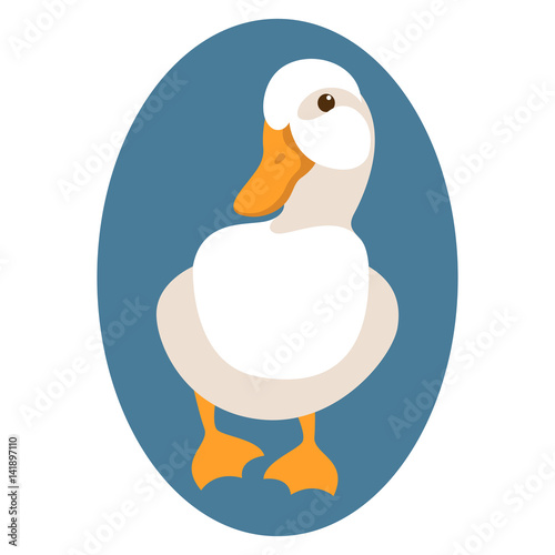 duck vector illustration style Flat front side
