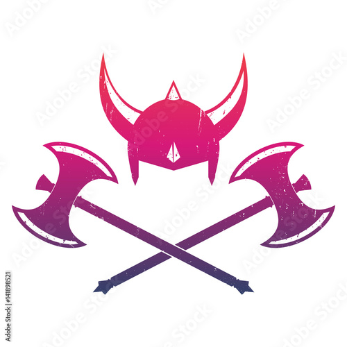Vikings helmet and axes
