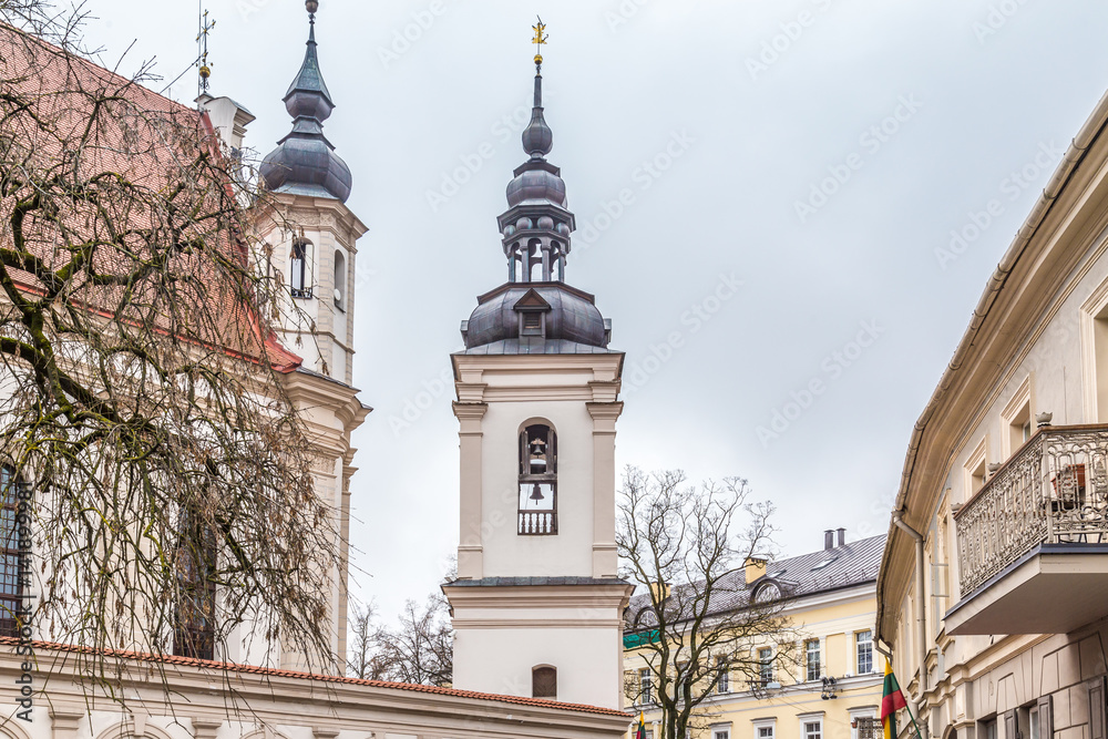Obraz premium Old buildings in the old town of Vilnius in Lithuania Baltic States Europe