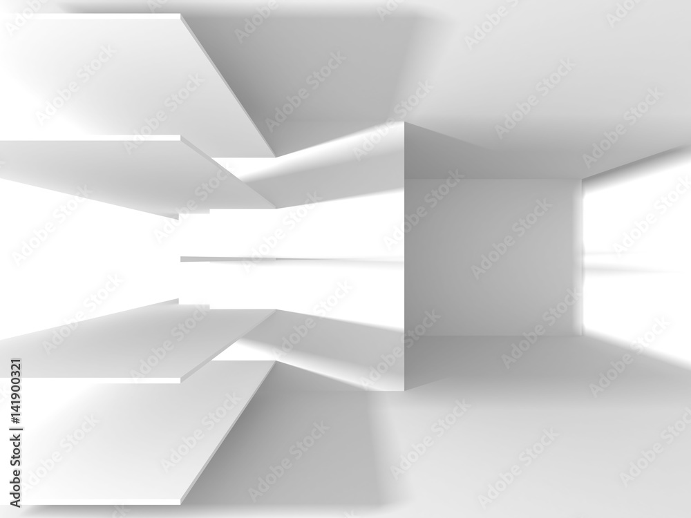 Futuristic White Architecture Design Background