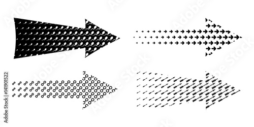 Arrow set textured. Various symbols black arrows.