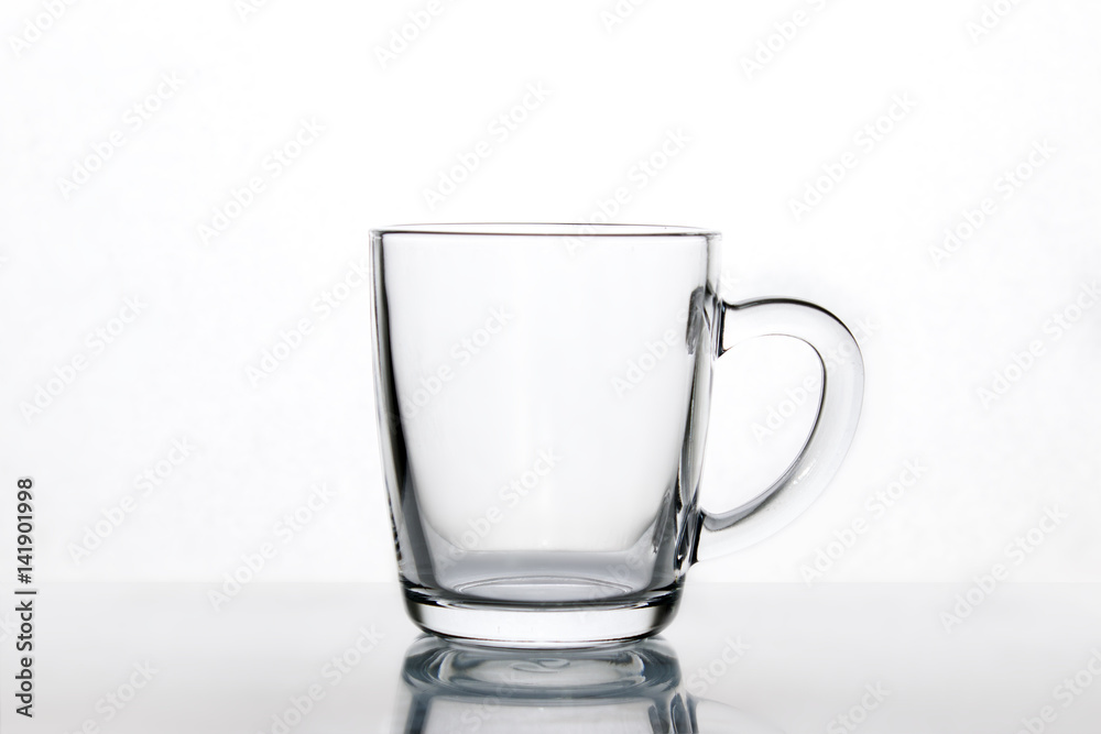 Empty glass coffee latte mug, cup Mock-up Empty glass coffee latte mug, cup Mock-up