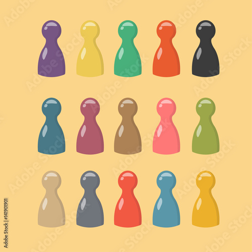 Lovely big set of colorful game pieces. Gaming chips for table games. Retro vector