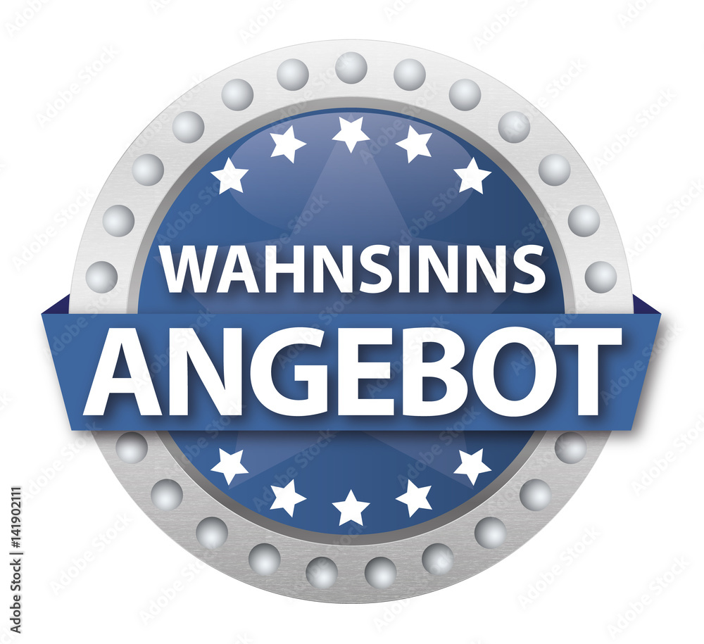 Button Wahnsinnsangebot, blau Button Wahnsinnsangebot, blau