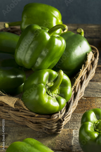Raw Green Organic Bell Peppers