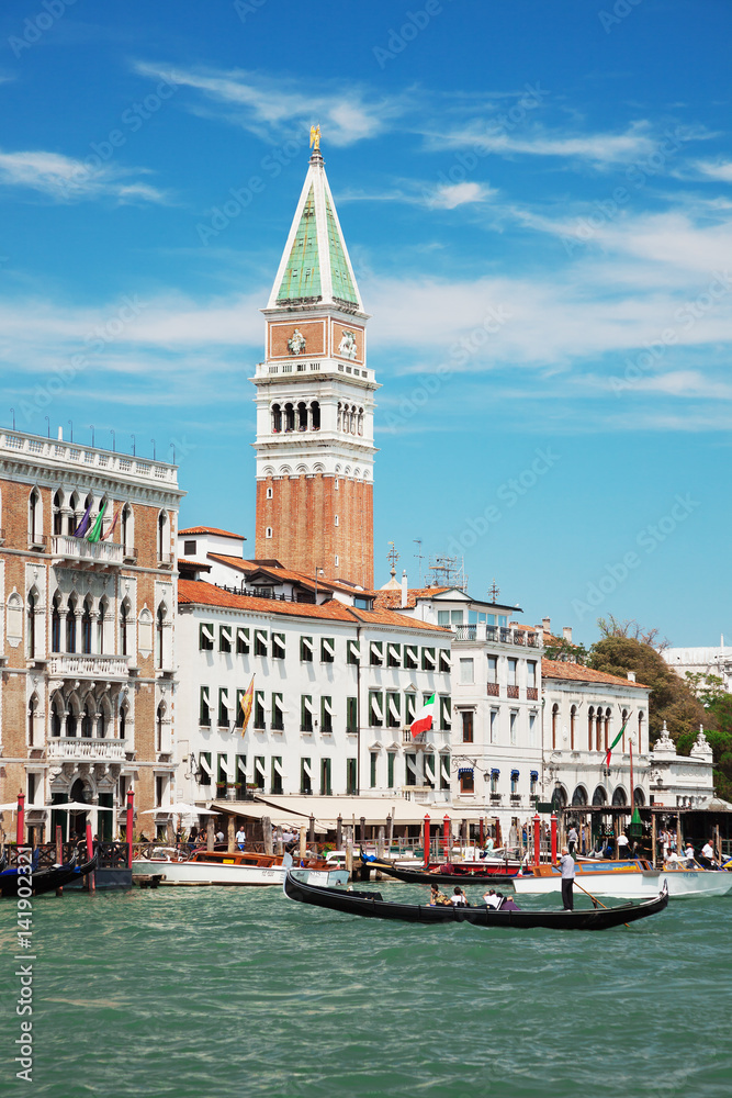 View of the Canal Grande and Campanile on Piazza di San Marco.