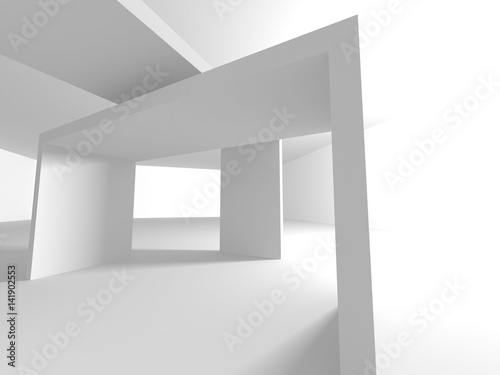 Fototapeta Naklejka Na Ścianę i Meble -  White empty interior. Abstract architecture background
