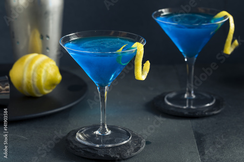 Refreshing Blue Martini Cocktail