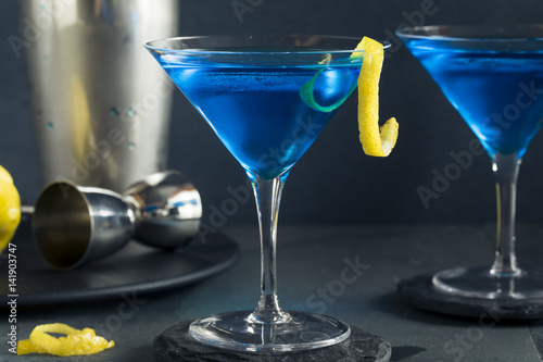 Refreshing Blue Martini Cocktail