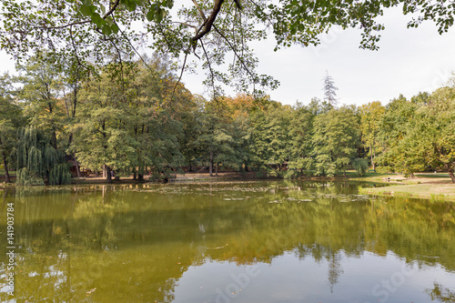 Lake close to Schonborn Castle. Chynadiyovo  Ukraine.