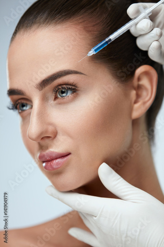 Beauty Face. Beautiful Woman Getting Facial Lifting Injections