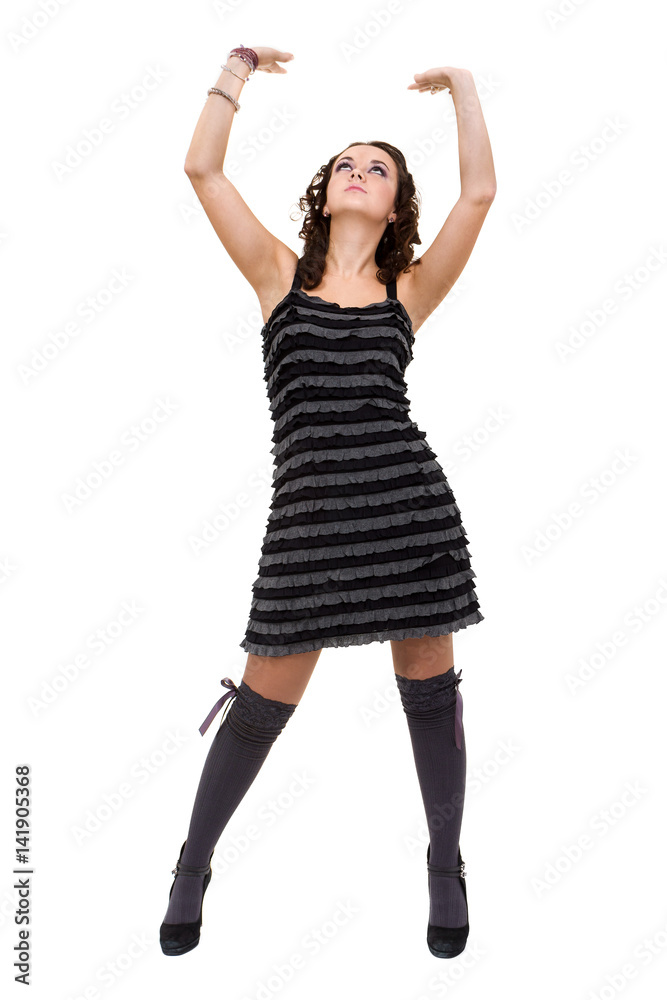 Sexy young woman in a little dress, isolated on white Sexy young woman in a little dress, isolated on white