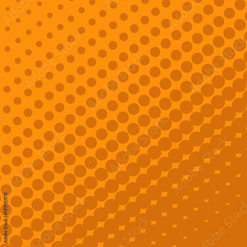 Halftone Dots on orange Background.