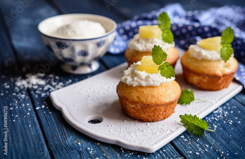 Coconut and pineapple muffins