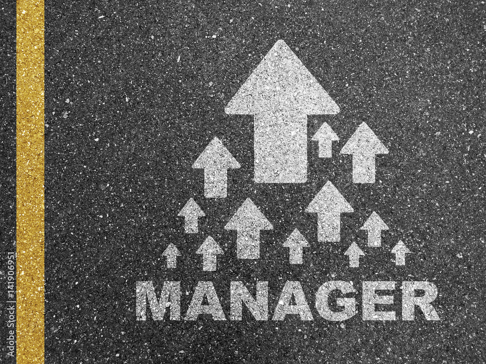 Fototapeta premium Road Surface Messages - Manager Arrows