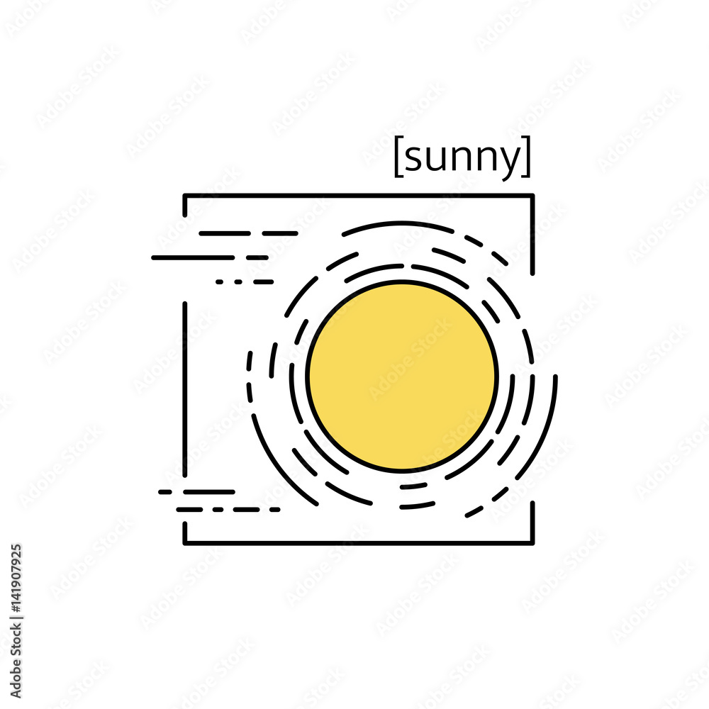 line vector icons with symbol weather. Isolated sun icon. Clear sunny weather. Suitable for website design and mobile app line vector icons with symbol weather. Isolated sun icon. Clear sunny weather. Suitable for website design and mobile app