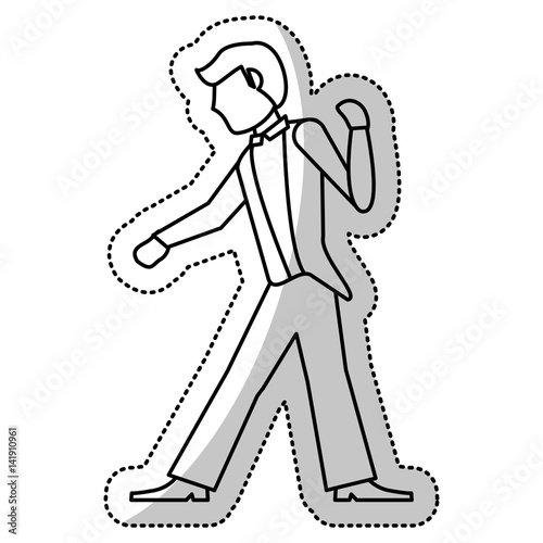 man groom wedding outline vector illustration eps 10