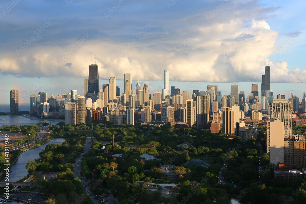 Chicago Skyline in summer