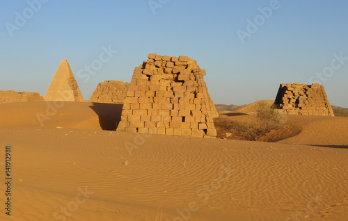 The Pyramids of Meroe of  the western cemetery in Sudan  