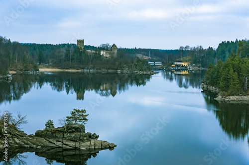 landscape with castle at a lake