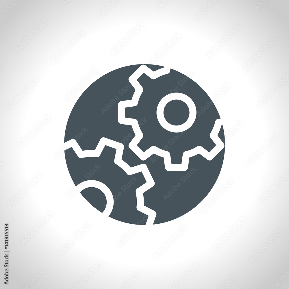 Vector Cog Settings Icon Symbol. Flat, vector illustration Vector Cog Settings Icon Symbol. Flat, vector illustration