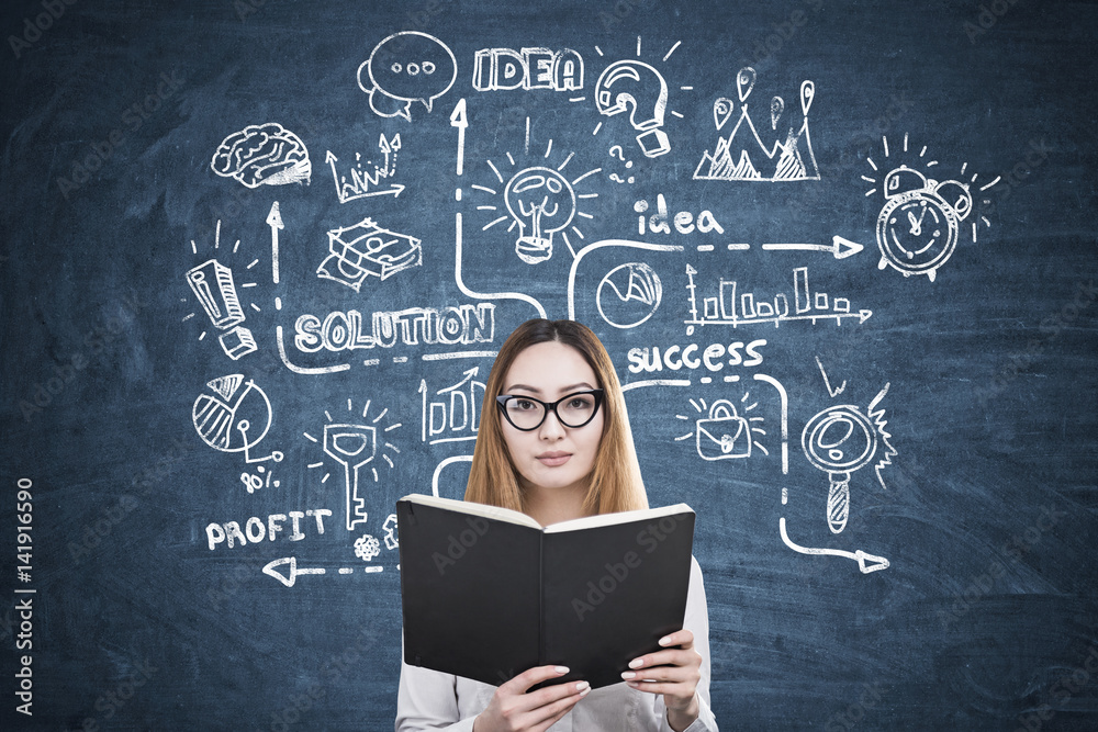 Asian woman and business idea Asian woman and business idea