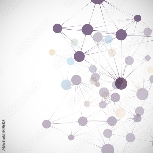 Dynamic molecule structure. Science and connection concept. Neurons abstract ball