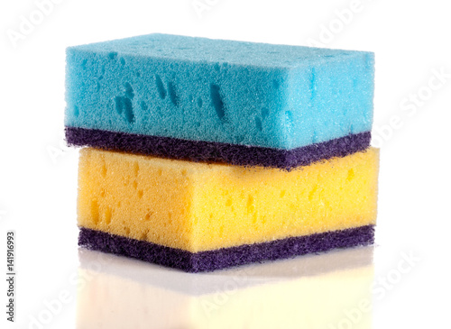 sponges for dishwashing isolated on a white background