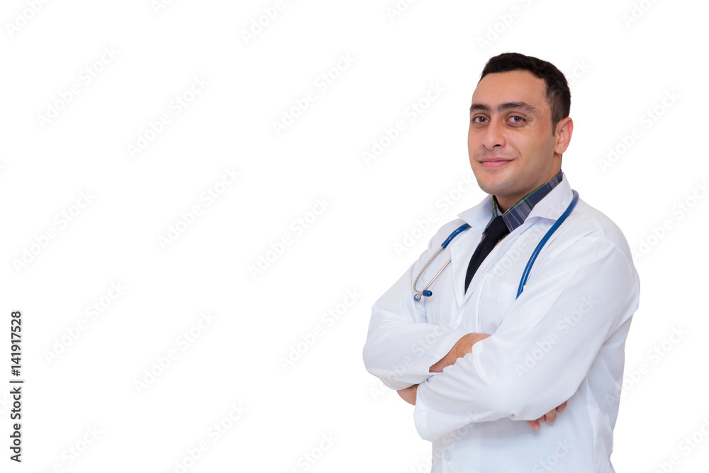portrait of male doctor isolated on white background portrait of male doctor isolated on white background