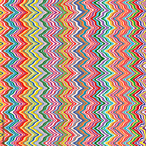 Abstract rainbow curved stripes optical illusion color line background