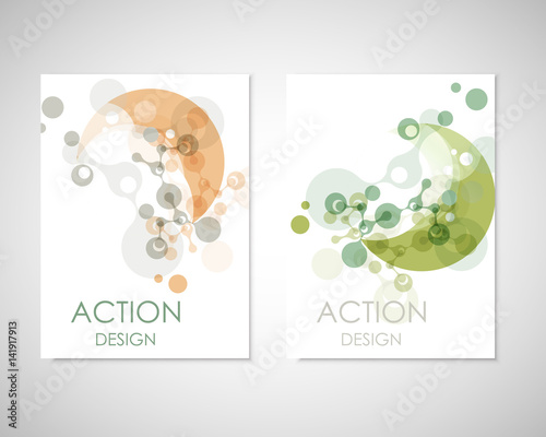 Connect vector templates for brochure, flyer, cover magazine or annual report. Molecule structure and communication