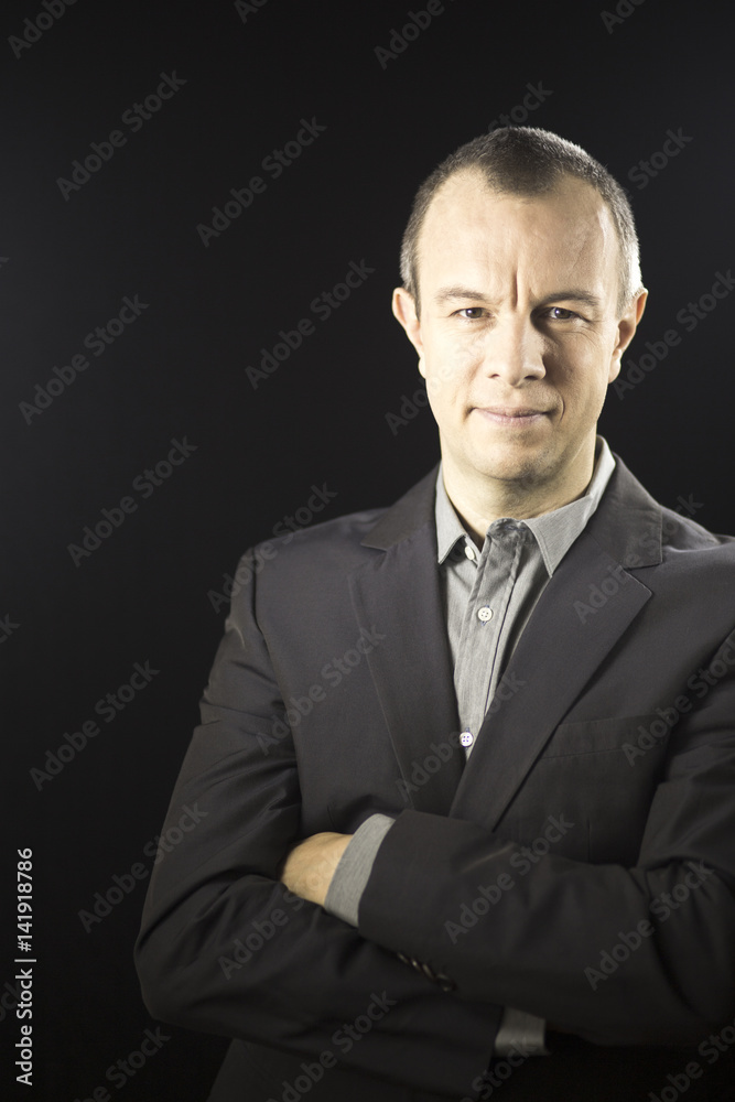 Businessman in suit no tie Businessman in suit no tie