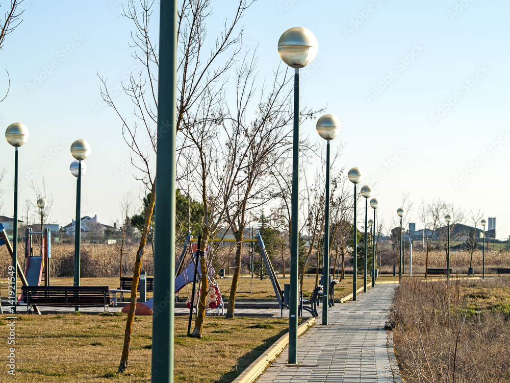 Footpath on a village, a place to relax