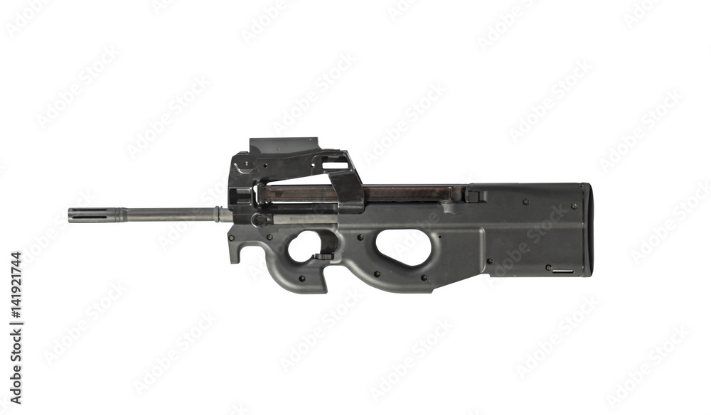 Assault Rifle Armor Piercing Isolated on White Background Left