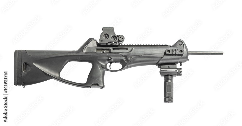 Assault Rifle Isolated on White Background