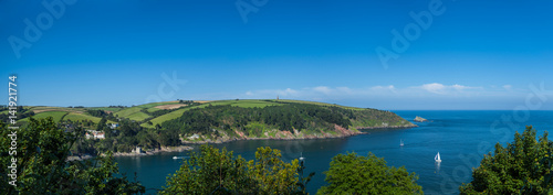 Panoramic view Dartmouth coast, Devon, UK