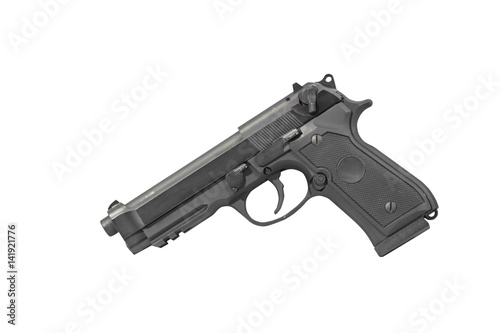 Pistol M9 Military Carry Isolated on White Background Left