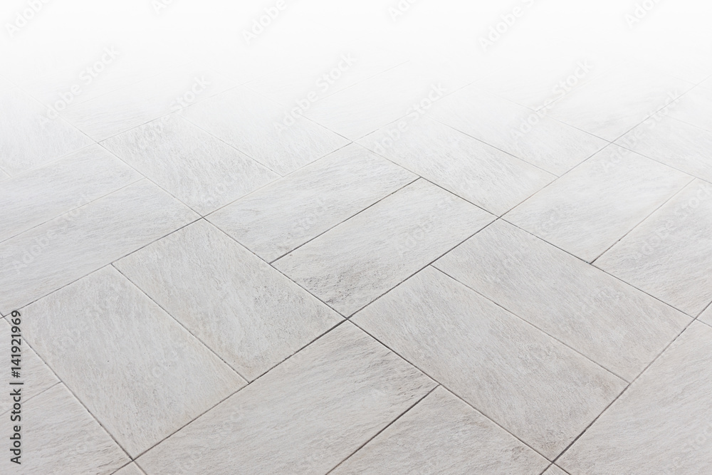 Stone pattern on tile floor with geometric line for background.