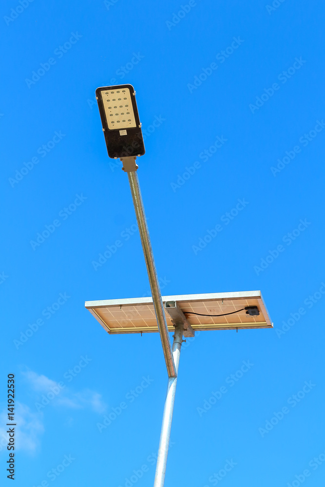 Solar powered street light. Solar powered street light.