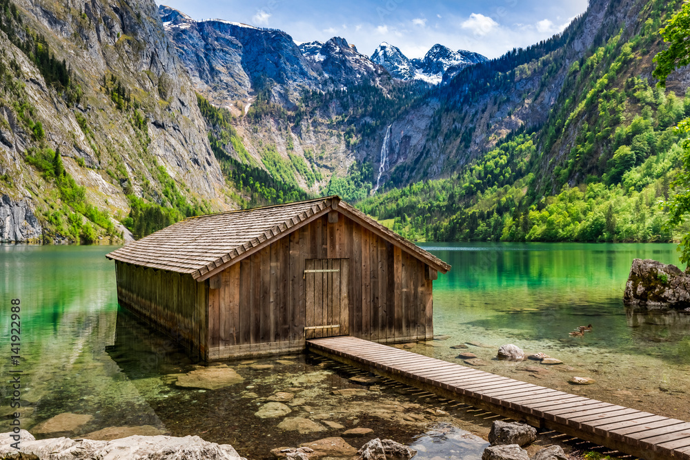 Stunning view for Obersee lake in Alps, Germany, Europe